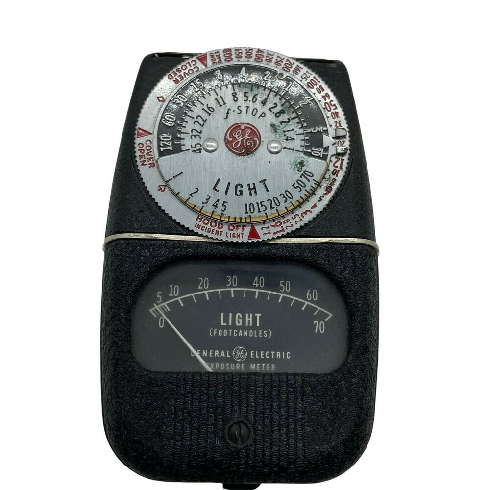 Light Meter 3.5" Vintage General Electric DW-68 Black Portable Exposure In Case